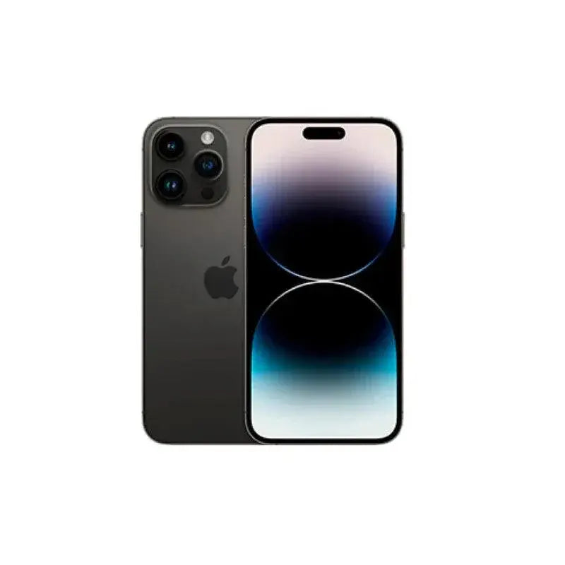 Black smartphone with Apple logo on a white background