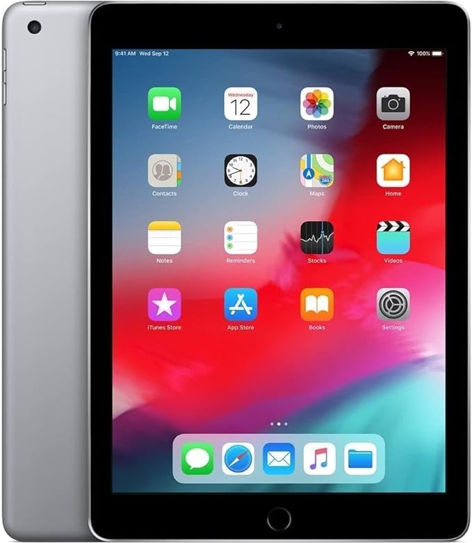 2018 i-pad 6th generation with Wi-Fi 32GB 9.7in, Space Gray (Renewed)