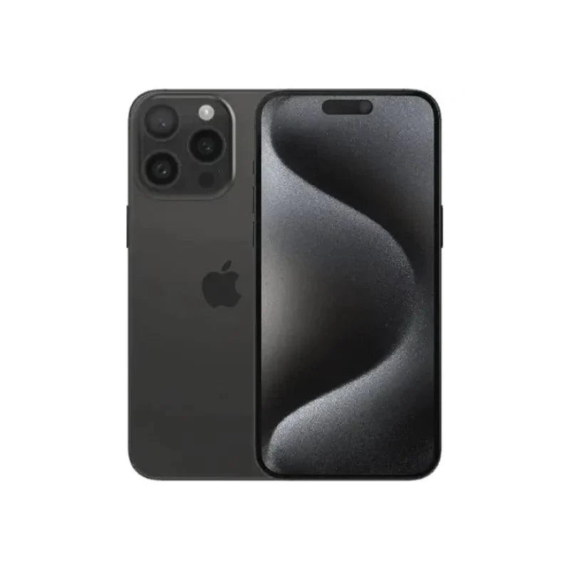 Black smartphone with Apple logo on a white background