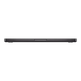 Black electronic device on a white background
