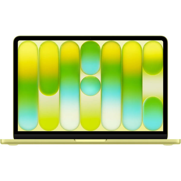 macbook neo Laptop with a colorful gradient design on the screen