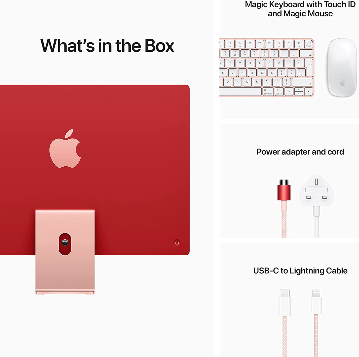 2021 Apple iMac (24-inch, M1 chip with 8‑Core CPU and 8‑Core GPU, 8GB RAM, 256GB) - Pink