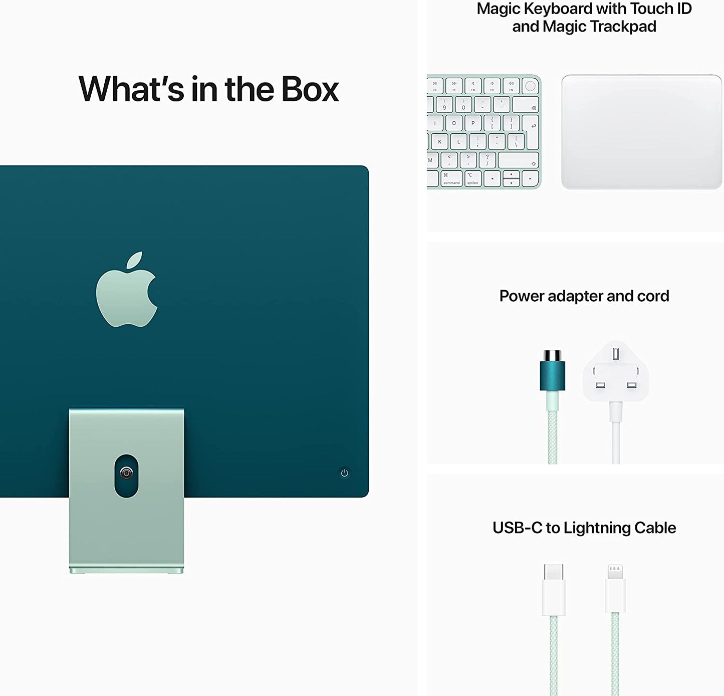 2021 Apple iMac (24-inch, M1 chip with 8‑core CPU and 8‑core GPU, 8GB RAM, 512GB) - Green